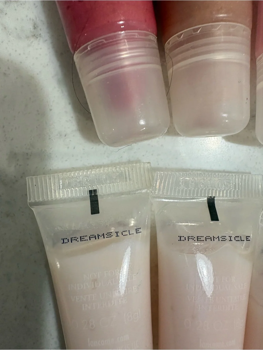 6 Lancome Juicy Tubes Lip Gloss .28 oz each- Pink Shades